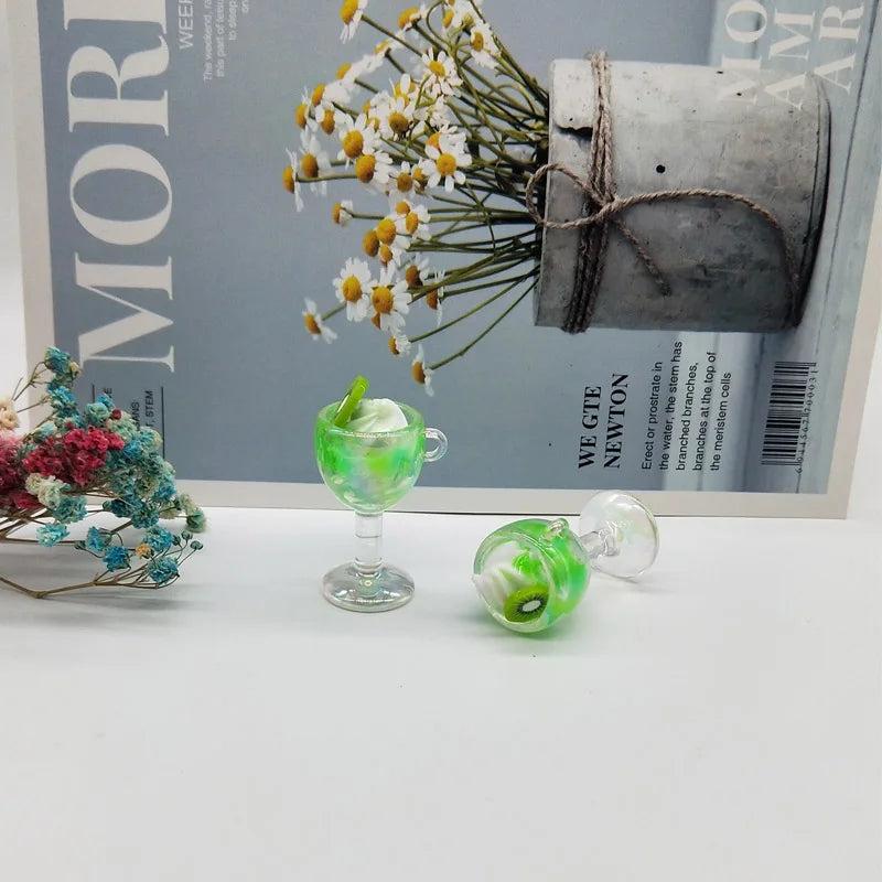 6pcs Goblet Ice Cream Resin Charms Pendants DIY Jewelry Accessory