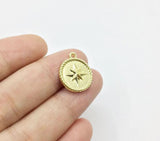 20pcs 15mm Round Star Charms Pendant Necklace Earrings