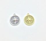 20pcs 15mm Round Star Charms Pendant Necklace Earrings