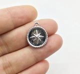 20pcs 15mm Round Star Charms Pendant Necklace Earrings