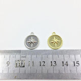20pcs 15mm Round Star Charms Pendant Necklace Earrings