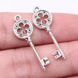 20pcs Key Charms Pendant Silver Jewelry Making DIY Findings