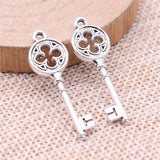 20pcs Key Charms Pendant Silver Jewelry Making DIY Findings