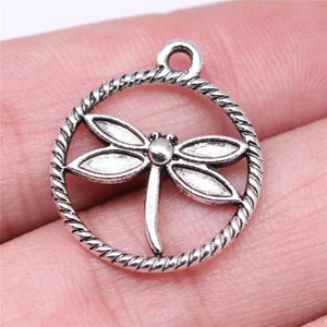 20pcs Dragonfly Charms 23x20mm DIY Jewelry Findings Antique Silver Alloy Pendant