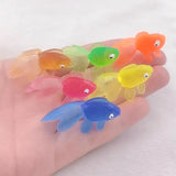 10Pcs Colorful Goldfish Model Earrings Jewelry Making Soft Rubber Fish Toy