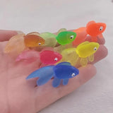 10Pcs Colorful Goldfish Model Earrings Jewelry Making Soft Rubber Fish Toy