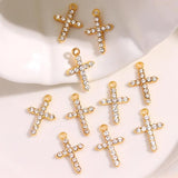10pcs Cross Crystal Charms DIY Jewelry Making Accessories