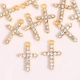 10pcs Cross Crystal Charms DIY Jewelry Making Accessories