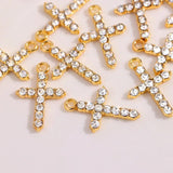 10pcs Cross Crystal Charms DIY Jewelry Making Accessories