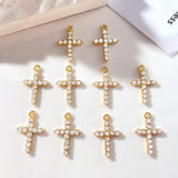 10pcs Cross Crystal Charms DIY Jewelry Making Accessories