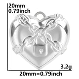 5Pcs Stainless Steel Hearts Lock for Jewelry Making