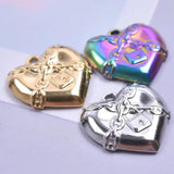 5Pcs Stainless Steel Hearts Lock for Jewelry Making