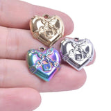 5Pcs Stainless Steel Hearts Lock for Jewelry Making