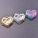 5Pcs Stainless Steel Hearts Lock for Jewelry Making