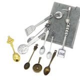 24pcs Antiqued Cooking Tools Charms Alloy Tableware Pendants