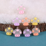 10pcs Cartoon Luminous Mushroom Charms Resin Pendant C1174