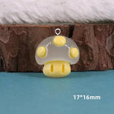 10pcs Cartoon Luminous Mushroom Charms Resin Pendant C1174