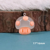 10pcs Cartoon Luminous Mushroom Charms Resin Pendant C1174