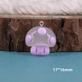 10pcs Cartoon Luminous Mushroom Charms Resin Pendant C1174