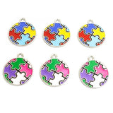 10pcs Autism Puzzles Charms Pendant DIY Jewelry Making Accessories