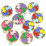 10pcs Autism Puzzles Charms Pendant DIY Jewelry Making Accessories