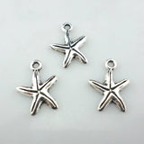 60pcs Tibetan Silver/Bronze Starfish Charms Pendants 13x17mm