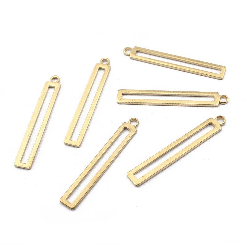 20pcs Raw Brass Bar Charms for DIY Jewelry Making