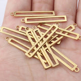 20pcs Raw Brass Bar Charms for DIY Jewelry Making