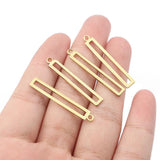 20pcs Raw Brass Bar Charms for DIY Jewelry Making