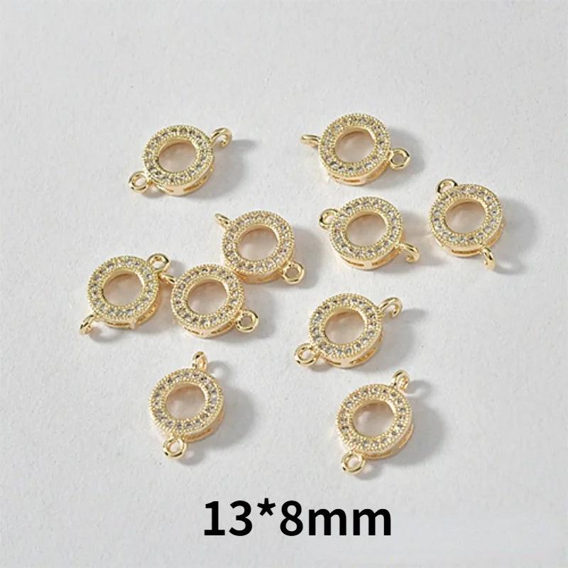 Copper Plated Zircon Double Hanging DIY Jewelry Accessories