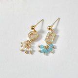 Copper Plated Zircon Double Hanging DIY Jewelry Accessories