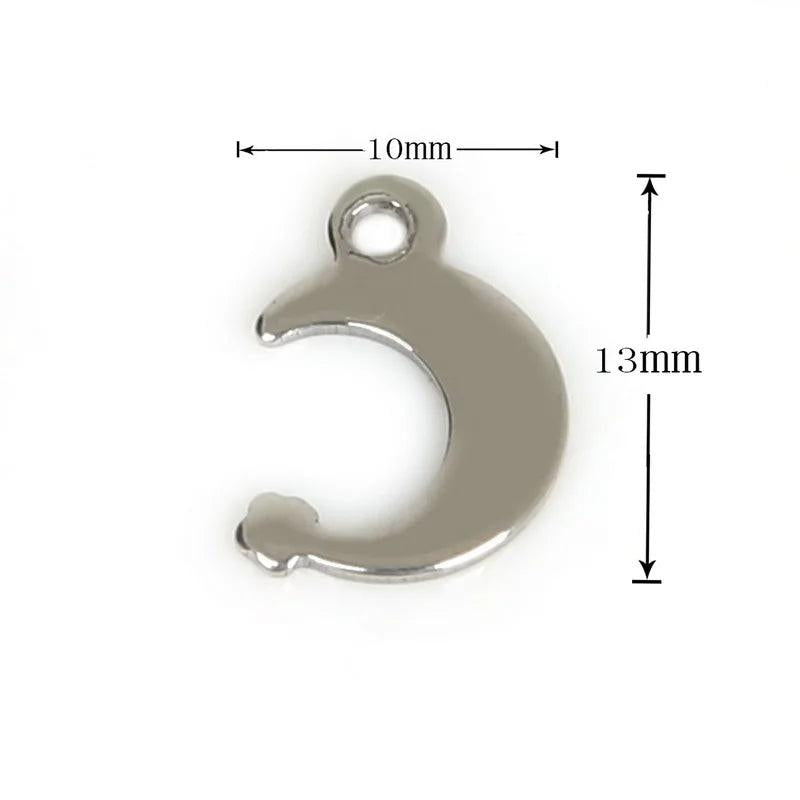 Moon & Stars Stainless Steel Charm Pendant