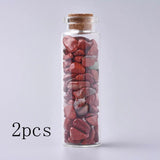 Mixed Mini Wishing Glass Bottle Pendant with Gemstone Chip Stone Beads