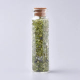 Mixed Mini Wishing Glass Bottle Pendant with Gemstone Chip Stone Beads