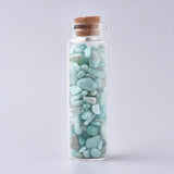 Mixed Mini Wishing Glass Bottle Pendant with Gemstone Chip Stone Beads