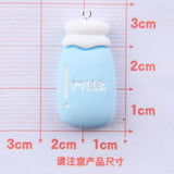 10Pcs Milk Bottle Resin Charms for Jewelry Making Cute Pendants C912