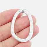 10Pcs Tibetan Silver Hollow Oval Charms For Jewelry Making