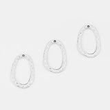 10Pcs Tibetan Silver Hollow Oval Charms For Jewelry Making