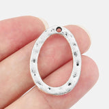 10Pcs Tibetan Silver Hollow Oval Charms For Jewelry Making
