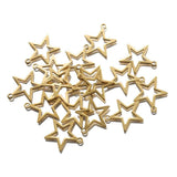 50Pcs Raw Brass Star & Crescent Moon Charms for DIY Jewelry Making