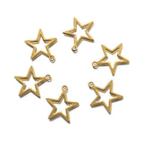 50Pcs Raw Brass Star & Crescent Moon Charms for DIY Jewelry Making