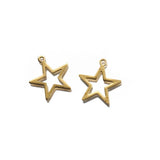 50Pcs Raw Brass Star & Crescent Moon Charms for DIY Jewelry Making