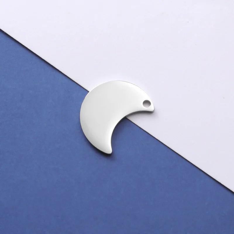 4Pcs Stainless Steel Moon Charms DIY Jewelry Making