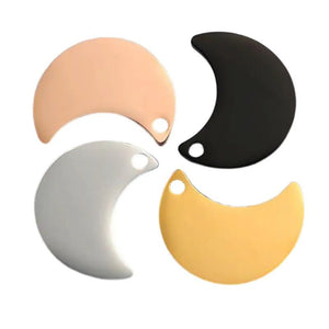 4Pcs Stainless Steel Moon Charms DIY Jewelry Making