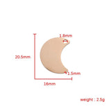 4Pcs Stainless Steel Moon Charms DIY Jewelry Making