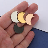 4Pcs Stainless Steel Moon Charms DIY Jewelry Making