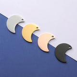 4Pcs Stainless Steel Moon Charms DIY Jewelry Making