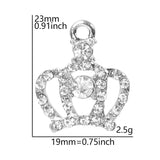 10pcs Crown Silver Crystal Charms Rhinestone Jewelry Bag Earring Crafts