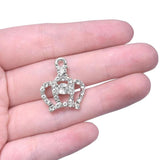 10pcs Crown Silver Crystal Charms Rhinestone Jewelry Bag Earring Crafts