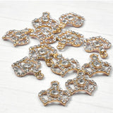 10pcs Crown Silver Crystal Charms Rhinestone Jewelry Bag Earring Crafts